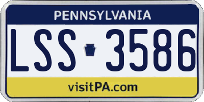 PA license plate LSS3586