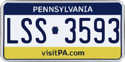 PA license plate LSS3593
