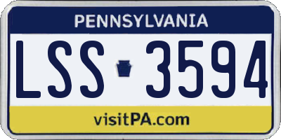 PA license plate LSS3594