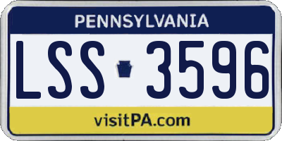 PA license plate LSS3596