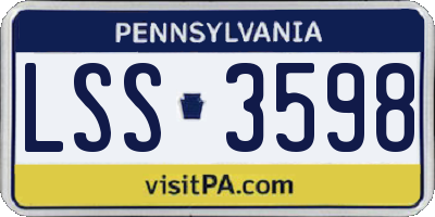 PA license plate LSS3598