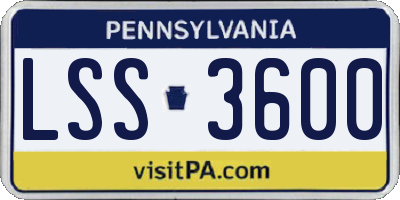 PA license plate LSS3600