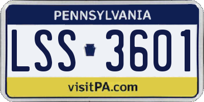 PA license plate LSS3601