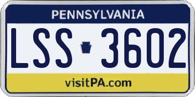 PA license plate LSS3602