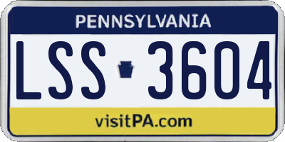 PA license plate LSS3604