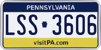 PA license plate LSS3606