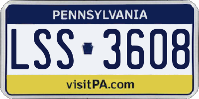 PA license plate LSS3608
