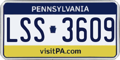 PA license plate LSS3609