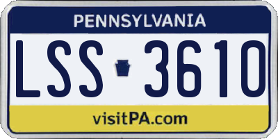 PA license plate LSS3610