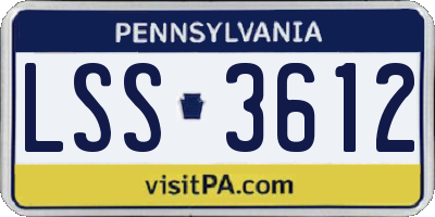 PA license plate LSS3612