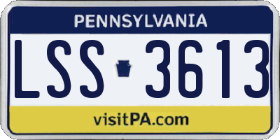 PA license plate LSS3613