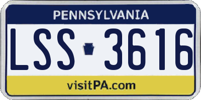 PA license plate LSS3616