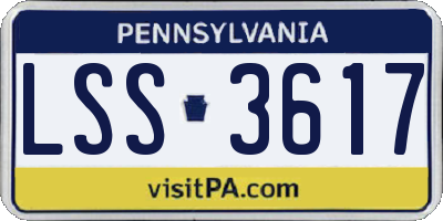 PA license plate LSS3617