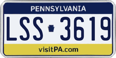 PA license plate LSS3619