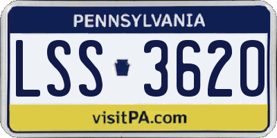 PA license plate LSS3620