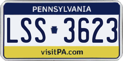 PA license plate LSS3623