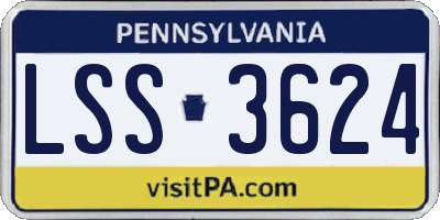 PA license plate LSS3624