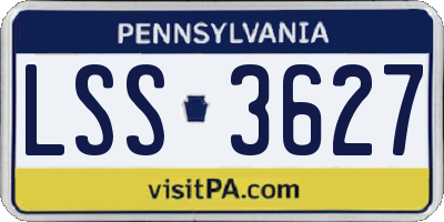 PA license plate LSS3627