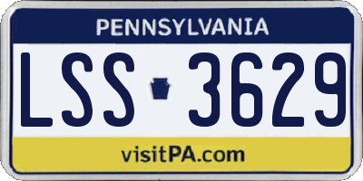 PA license plate LSS3629