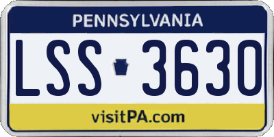 PA license plate LSS3630