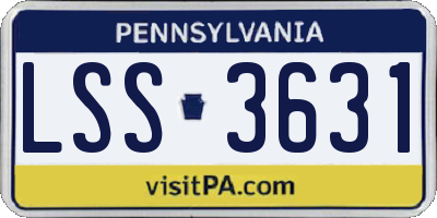 PA license plate LSS3631