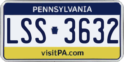 PA license plate LSS3632