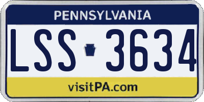 PA license plate LSS3634