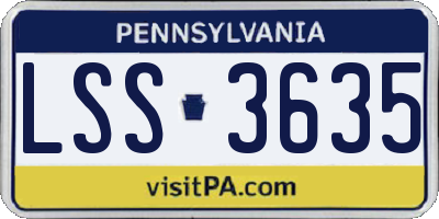 PA license plate LSS3635