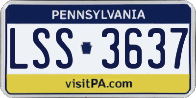 PA license plate LSS3637