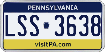 PA license plate LSS3638