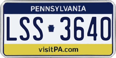 PA license plate LSS3640