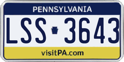 PA license plate LSS3643