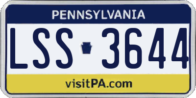 PA license plate LSS3644