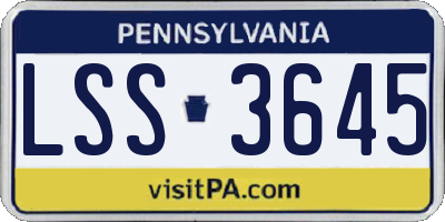 PA license plate LSS3645