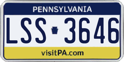 PA license plate LSS3646