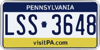 PA license plate LSS3648