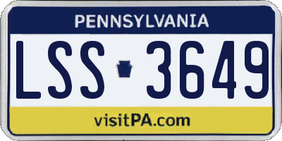 PA license plate LSS3649