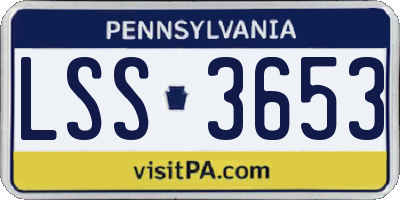 PA license plate LSS3653