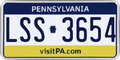 PA license plate LSS3654