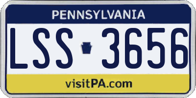 PA license plate LSS3656