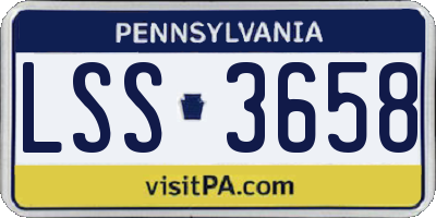 PA license plate LSS3658