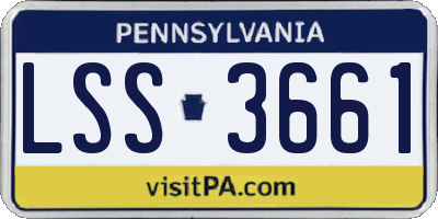 PA license plate LSS3661