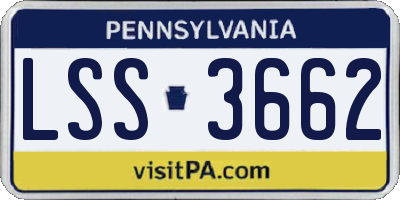 PA license plate LSS3662