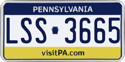 PA license plate LSS3665