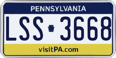PA license plate LSS3668