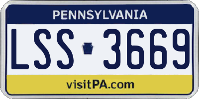 PA license plate LSS3669