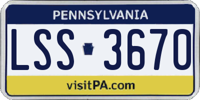 PA license plate LSS3670