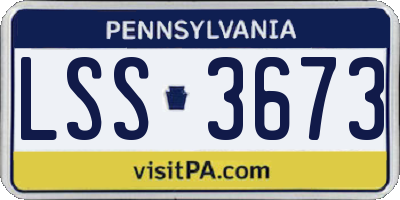 PA license plate LSS3673
