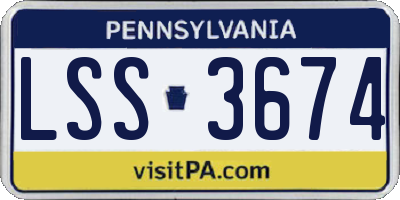 PA license plate LSS3674