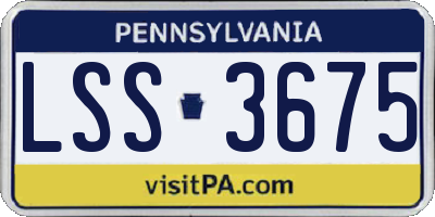 PA license plate LSS3675